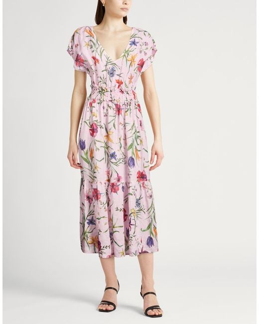 120% Lino Pink Midi Dress Linen