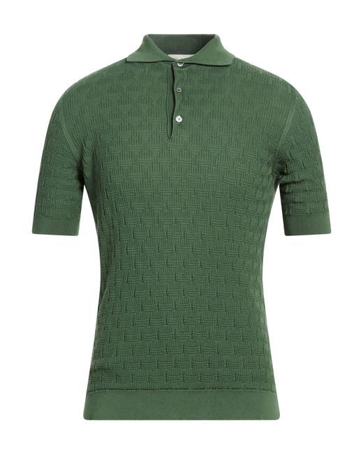 FILIPPO DE LAURENTIIS Green Polo Shirts for men