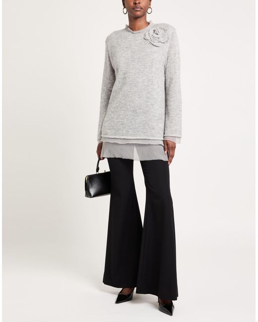 Ermanno Scervino Gray Light Sweater Acrylic, Mohair Wool, Polyamide, Silk