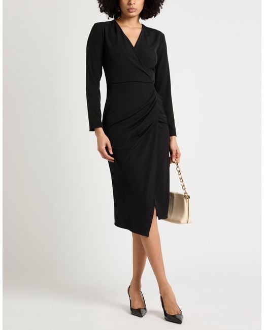 8pm Black Midi Dress Polyester, Elastane