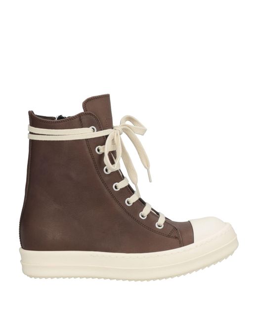 Rick Owens Brown Sneakers Leather