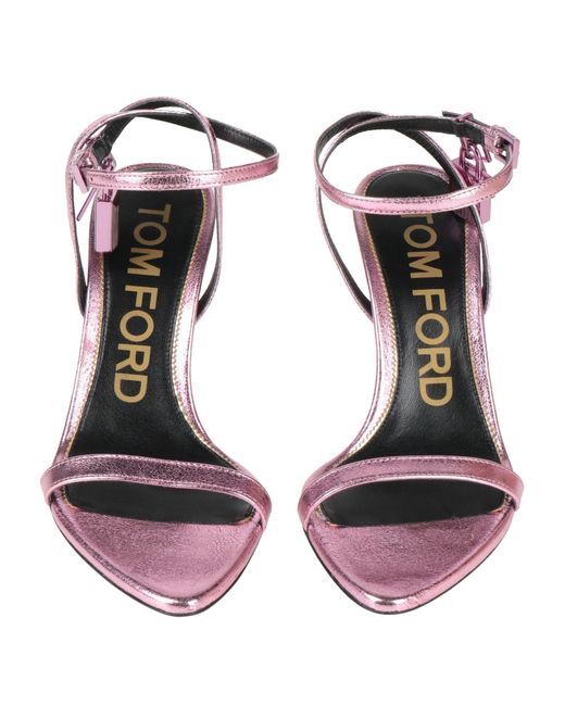 Tom Ford Pink Sandals Sheepskin, Brass