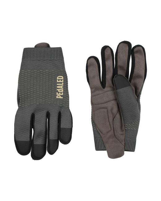 Pedaled Black Gloves Recycled Polyester for men