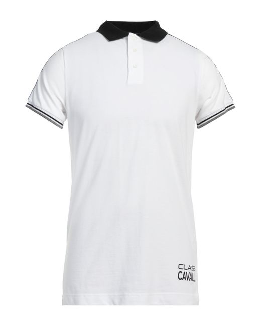 Class Roberto Cavalli White Polo Shirt for men