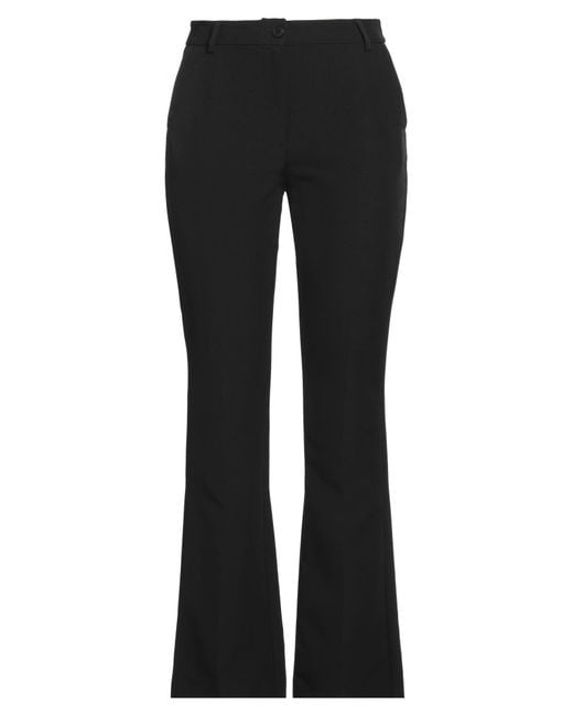 White Wise Black Pants Polyester, Elastane