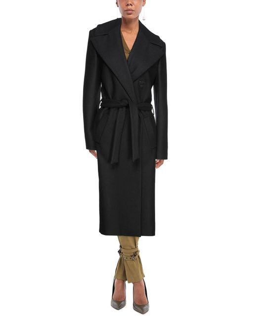 love moschino black wool longline coat