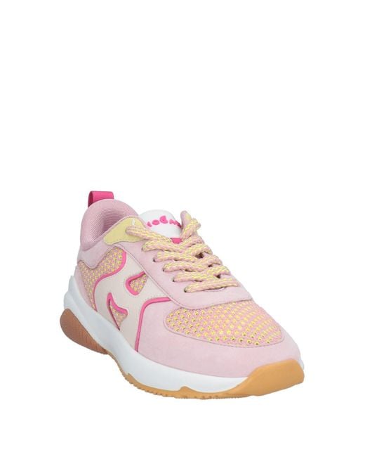 Hogan Pink Sneakers Leather, Textile Fibers