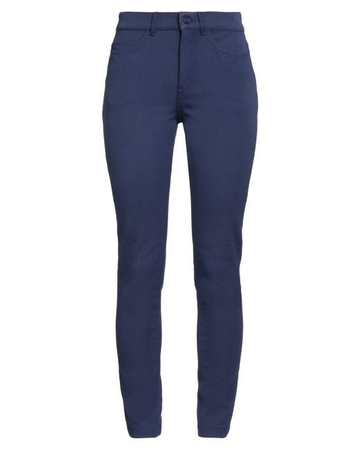 ESCADA Blue Pants Cotton, Elastane, Swarovski Crystal