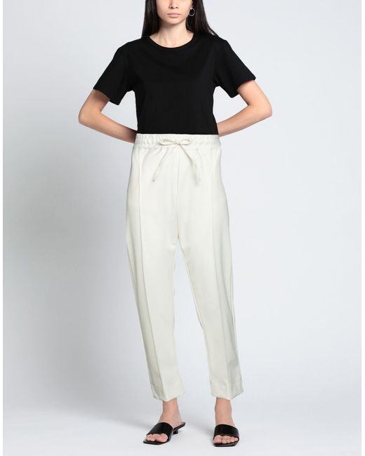 Cruna White Pants Polyester, Virgin Wool, Elastane