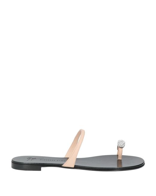 Giuseppe Zanotti White Light Thong Sandal Soft Leather