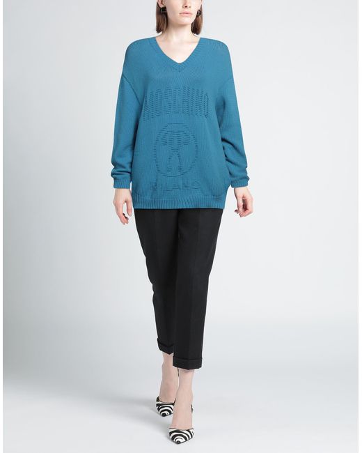 Moschino Blue Sweater Cotton, Polyamide
