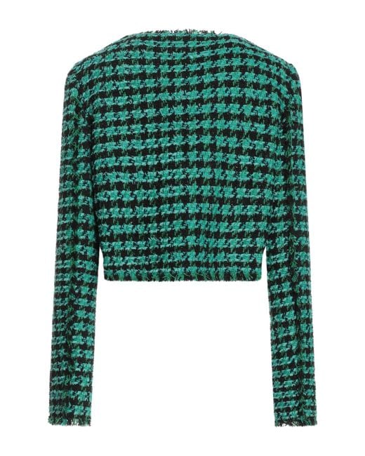 MSGM Green Jacket Cotton, Acrylic, Polyester, Wool, Viscose