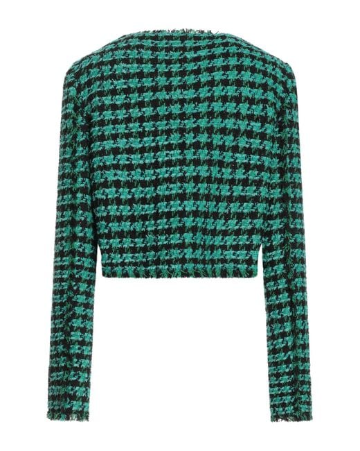 MSGM Green Jacket Cotton, Acrylic, Polyester, Wool, Viscose
