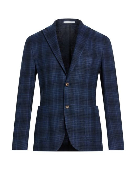 Eleventy Blue Platinum Blazer Linen, Wool, Silk, Elastane for men
