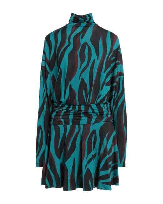 Pinko Blue Mini Dress Viscose, Elastane