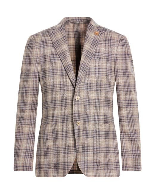 Lardini Brown Blazer Wool, Silk for men