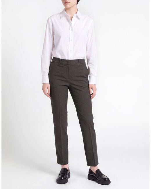 Marella Gray Charcoal Pants Polyester, Virgin Wool, Elastane