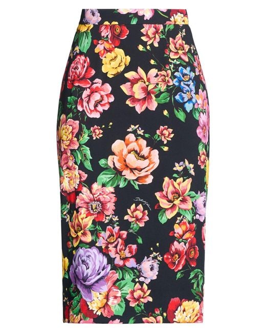 Dolce & Gabbana Black Midi Skirt Viscose, Elastane