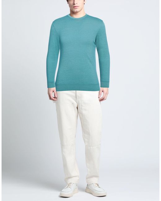 Fefe Blue Sweater Merino Wool for men