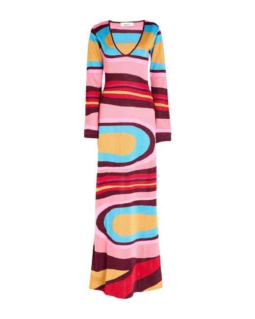 Circus Hotel White Maxi Dress Viscose, Polyester