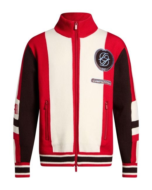 Drole de Monsieur Red Cardigan Merino Wool for men