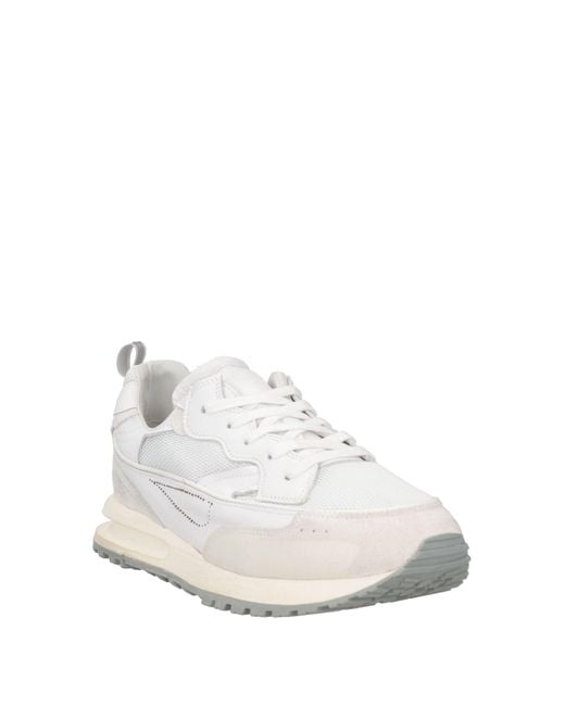 HIDNANDER White Sneakers Leather, Textile Fibers for men