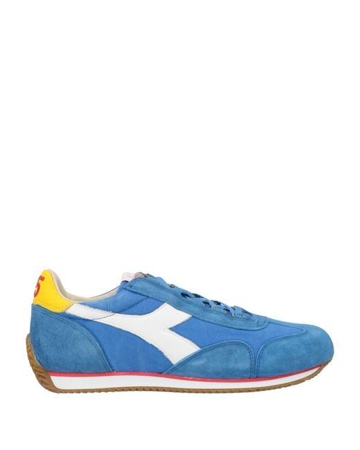 Diadora Blue Sneakers Leather, Textile Fibers for men