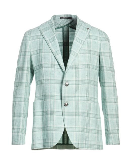 Tagliatore Green Blazer Linen, Cotton for men