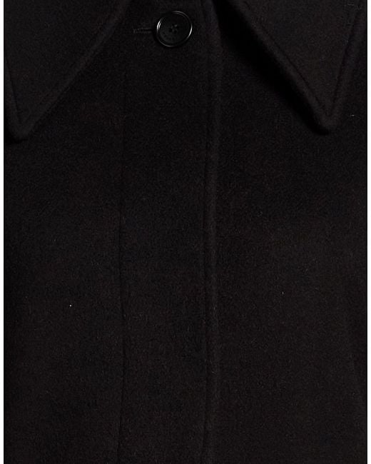 McQueen Black Coat Wool, Cashmere