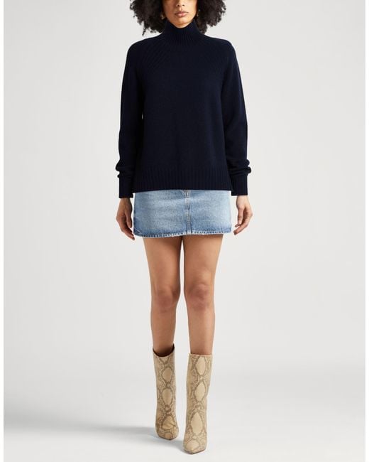 Dondup Blue Midnight Turtleneck Wool, Cashmere