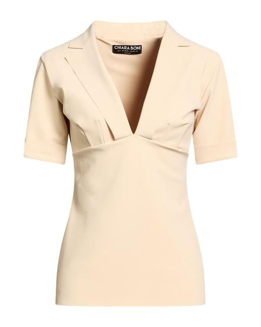 La Petite Robe Di Chiara Boni Natural Sand Top Polyamide, Elastane
