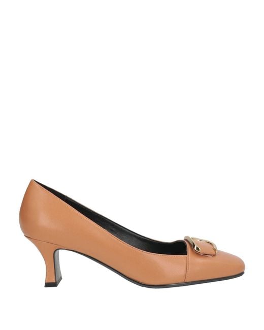 Luciano Barachini Natural Tan Pumps Leather
