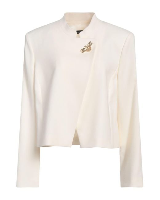 Caroline Biss White Jacket Polyester, Viscose, Elastane