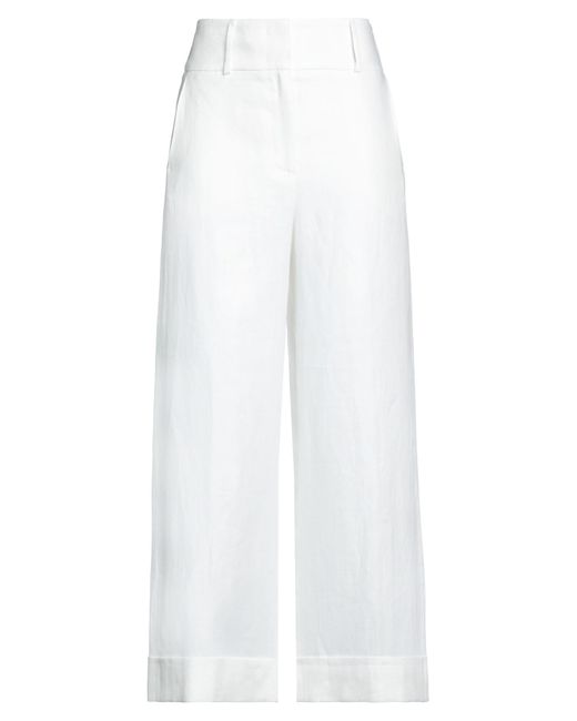 Peserico EASY White Pants Linen