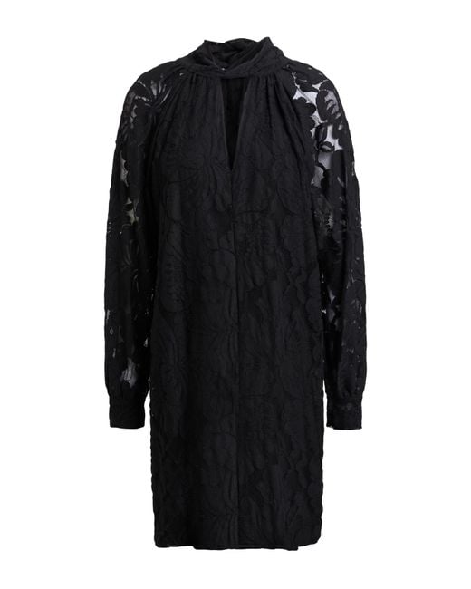 Kaos Black Mini Dress Cotton, Polyamide, Elastane