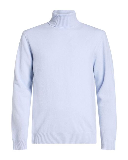 Daniele Fiesoli Blue Turtleneck Wool, Cashmere for men