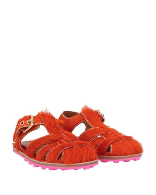Marni Red Sandals Leather