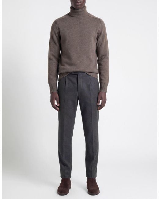 Paolo Pecora Gray Turtleneck Virgin Wool for men