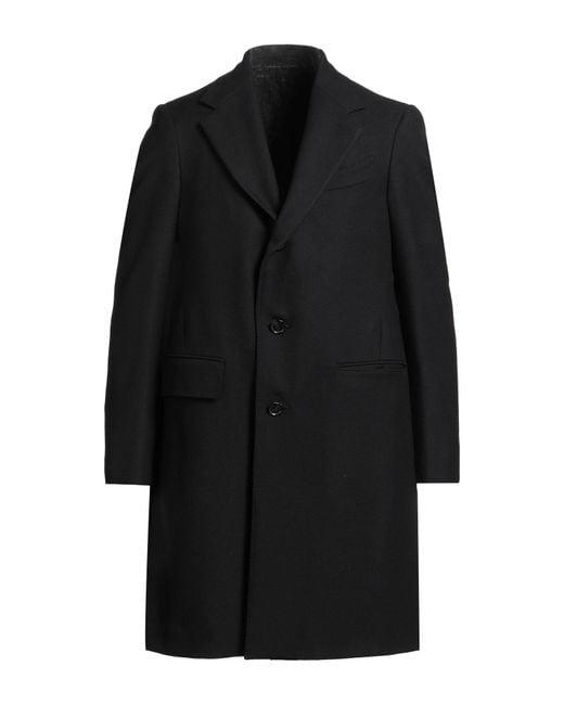 Caruso Black Coat Wool for men