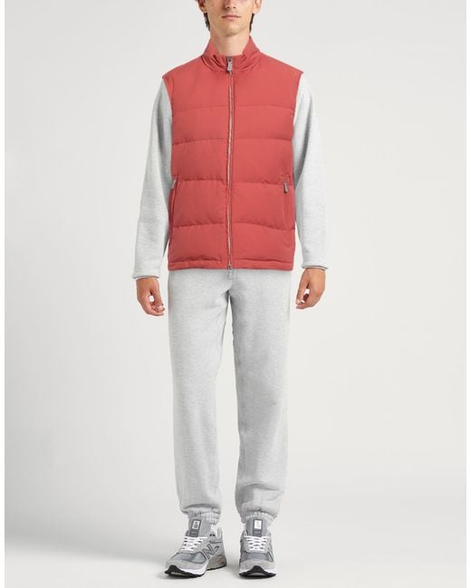 Eleventy Red Rust Vest Wool, Polyamide for men