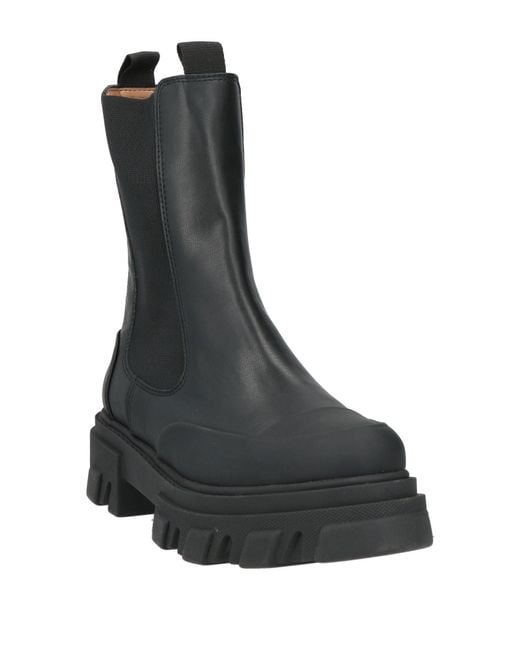 Ganni Black Ankle Boots Synthetic Material, Textile Fibers