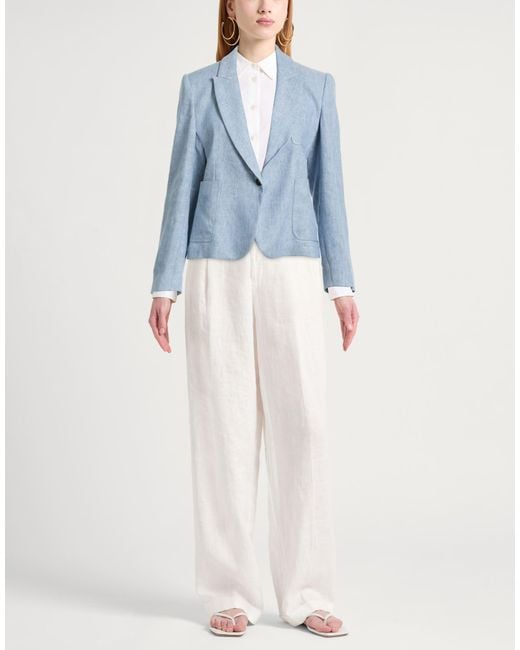 Eleventy Blue Blazer Linen, Cotton, Viscose, Polyester