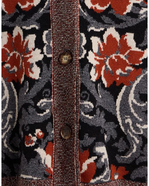 Etro Red Cardigan Wool