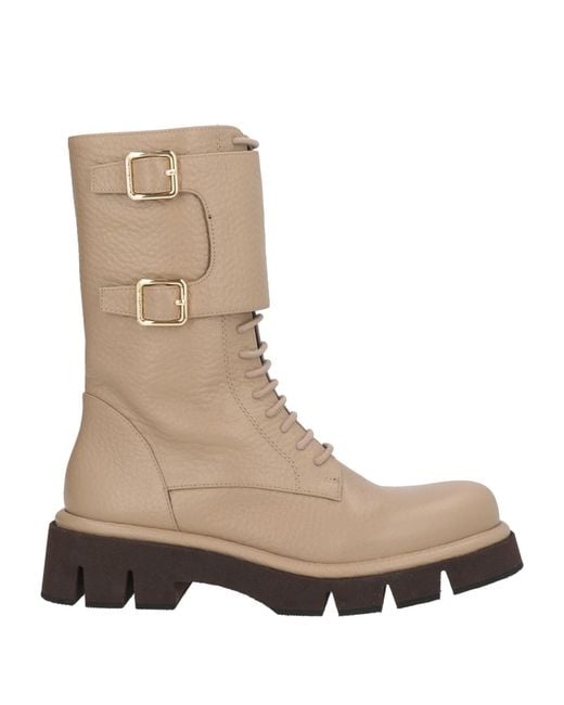 Paloma Barceló Natural Comba Camel Ankle Boots Leather