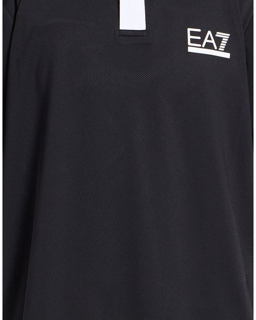 EA7 Black T-Shirt Polyester, Elastane for men