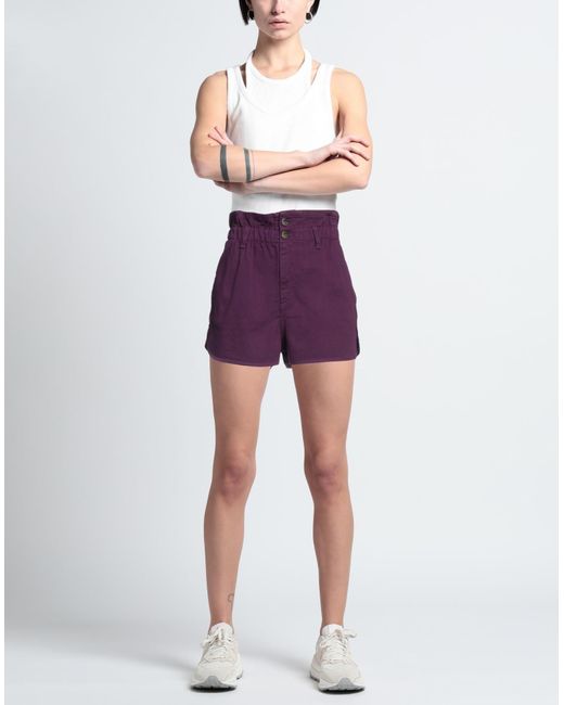 Kaos Purple Denim Shorts
