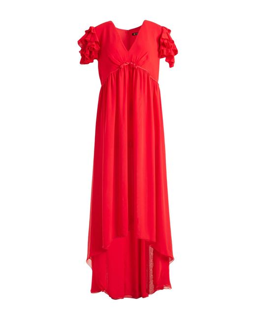 Camilla Red Midi Dress Polyester