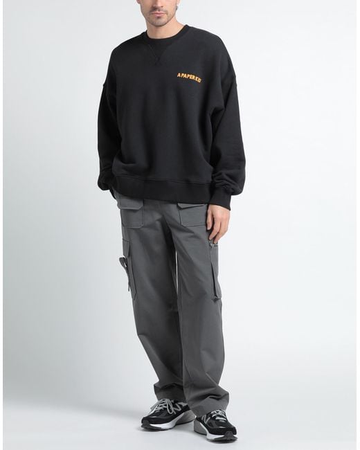 A PAPER KID Black Sweatshirt for men