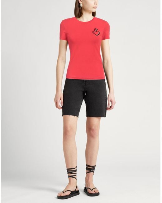 Emporio Armani Pink T-Shirt Cotton, Elastane