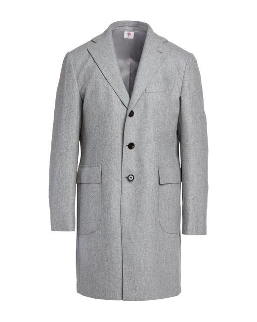 Luigi Borrelli Napoli Gray Light Coat Virgin Wool for men